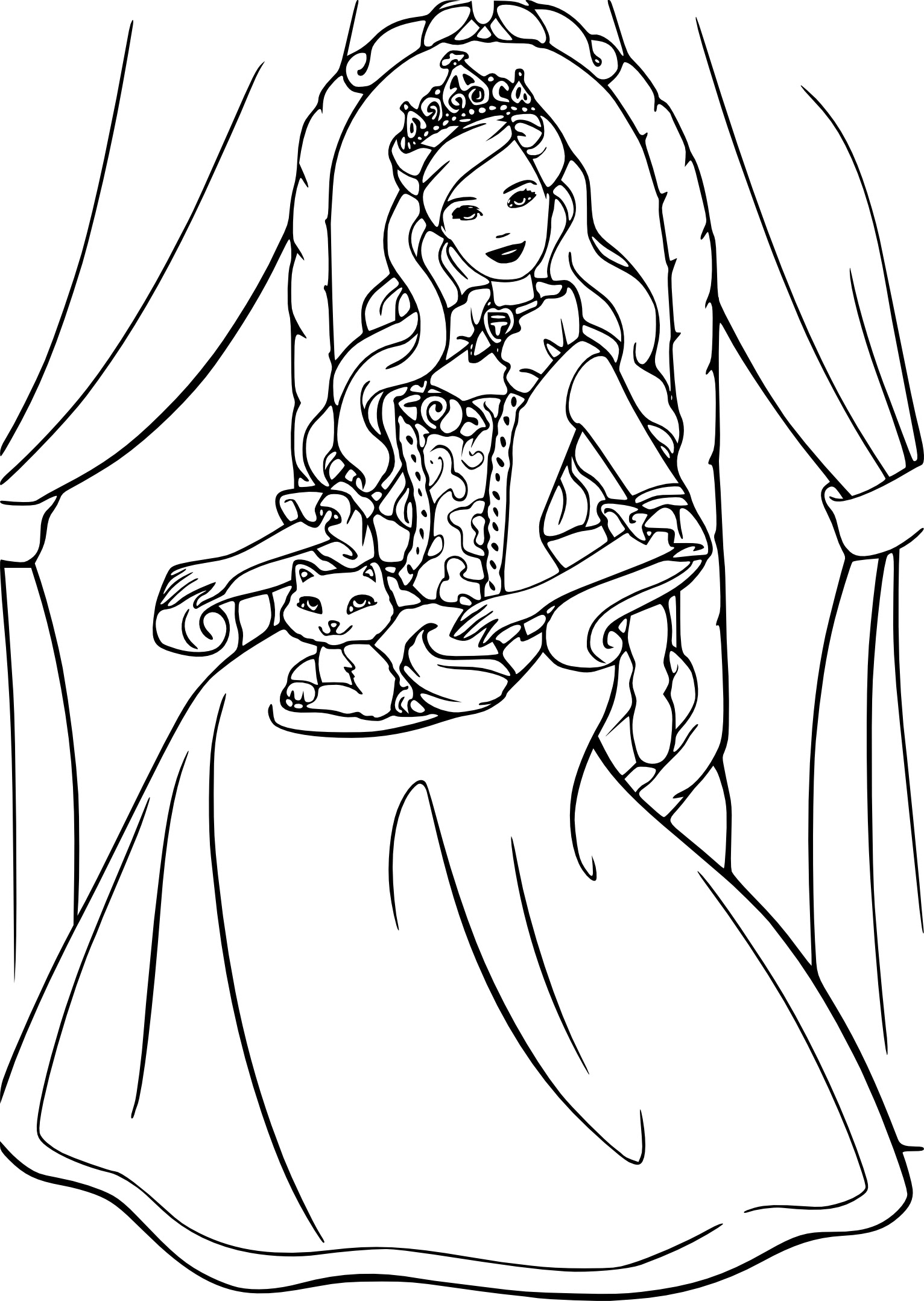 Coloriage princesse Barbie à imprimer et colorier
