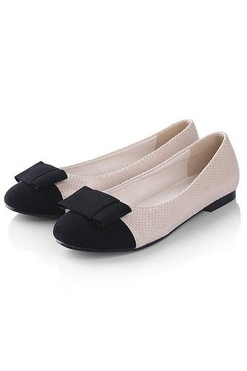 Ballerine noire rose avec nœud papillon confortable