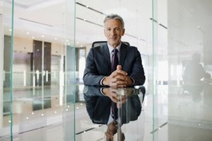 Businessman sitting at table