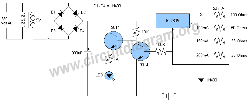 Automatic Nimh Battery Charger Circuit Circuit Diagram
