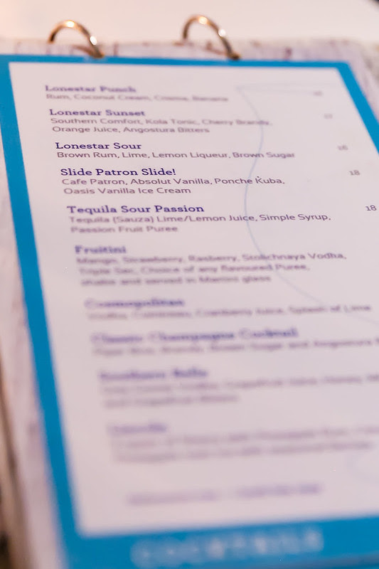 Cocktail menu at Lone Star, best cocktails in Barbados