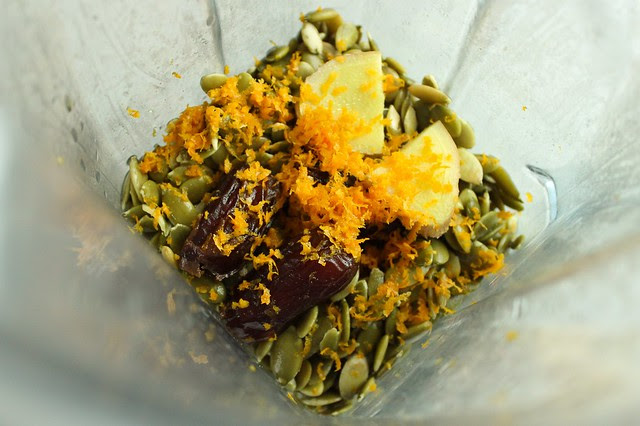 orange pumpkin seed milk