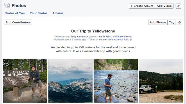 shared album screen فيس بوك يكشف عن ميزة ألبومات الصور المشتركة 
