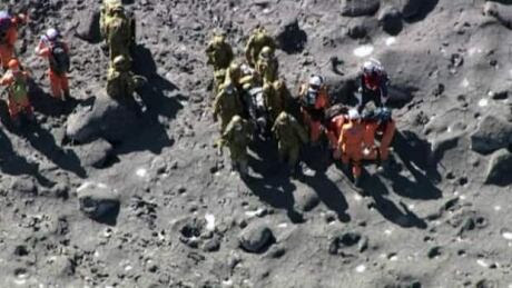 Japan volcano rescue operation RAW