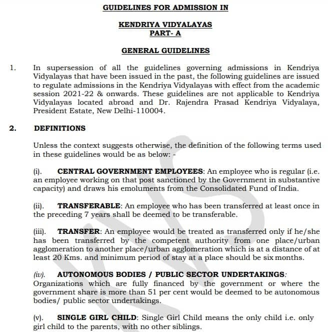 Kvs Admission Form 21 Online Class 2 12 Www Kvsangathan Nic In