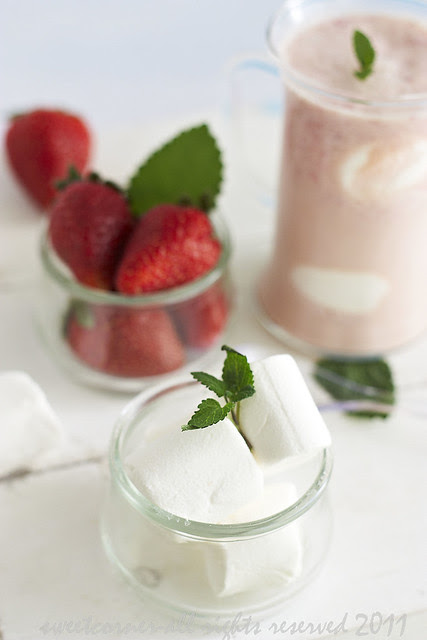 Strawberry milkshake with marshmallows from Sweet Paul magazine