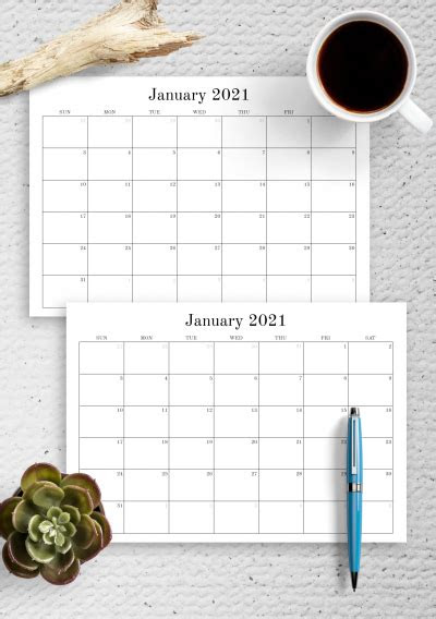  download printable blank monthly calendar pdf