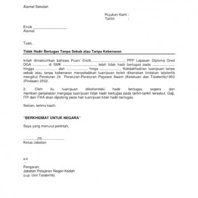 Contoh Surat Rasmi Mudah Dan Terbaik