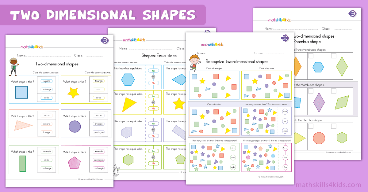 2D Shapes Worksheets for Grade 1 | 1st Grade Two Dimensional ...