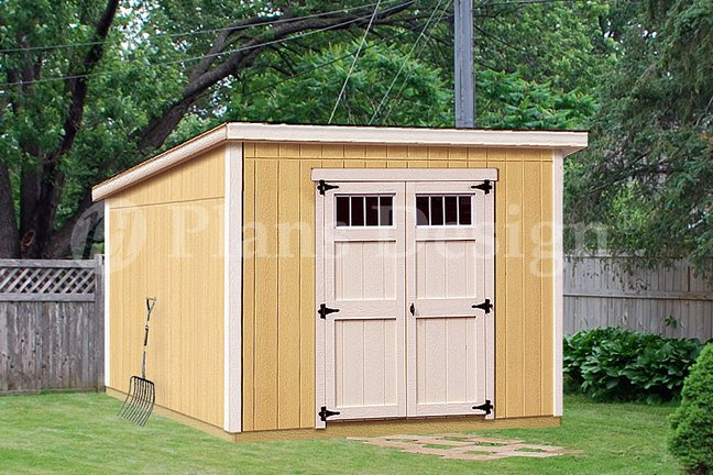 Storage Shed Plans, 8' x 10' Deluxe Modern Roof Style, Design #D0810M
