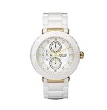 Fossil Women's CE1004 White Ceramic and Gold Bracelet White Analog Dial Multifunction Watch
