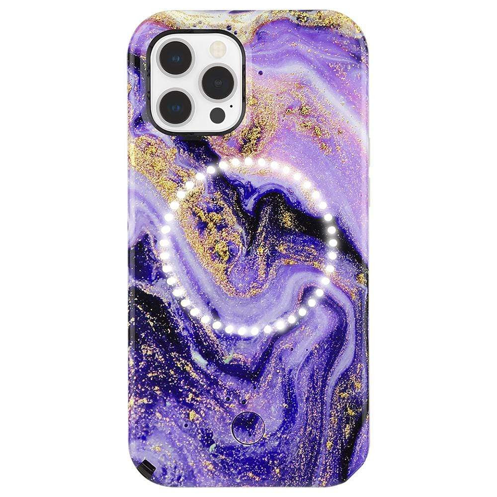 Halo Gold Glitter Purple Marble Iphone 12 Pro Max Case Mate