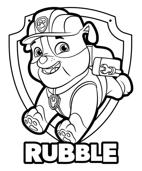  pawpatrol kleurplaat verjaardag leuk voor kids chase met badge