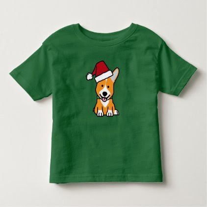 Corgi dog puppy Pembroke Welsh Christmas Santa hat Toddler T-shirt