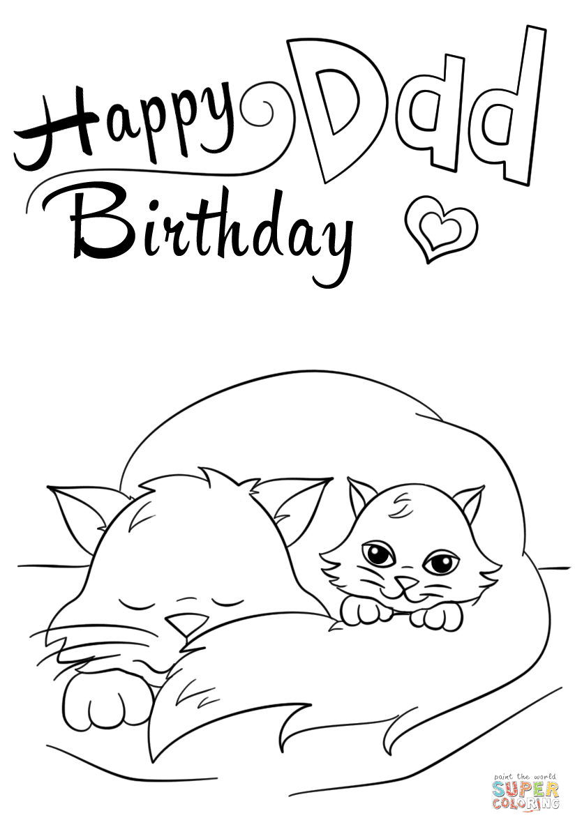 Happy Birthday Dad coloring page | Free Printable Coloring ...