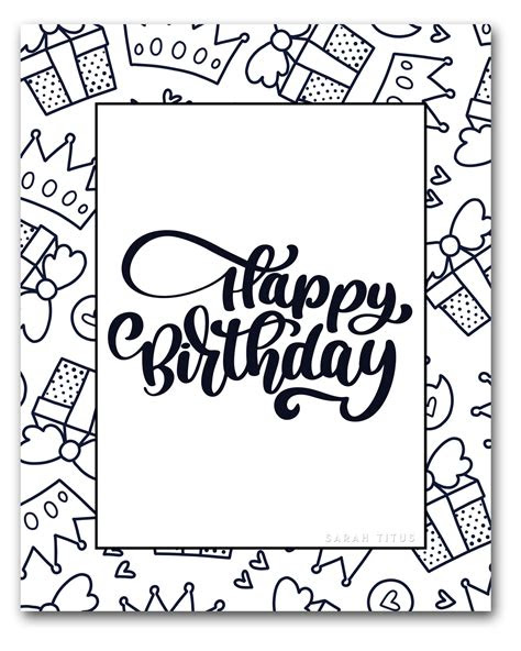  printable birthday cards free to color