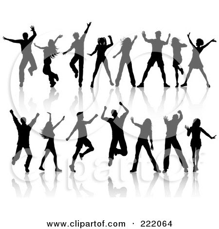pictures of people having fun.  Collage Of Black Silhouetted People Having Fun, Jumping And Dancing