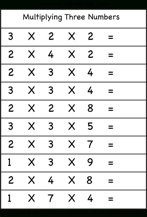 Free dynamically created math multiplication worksheets for teachers, students, and parents. printable multiplication by 3 worksheets printable multiplication
