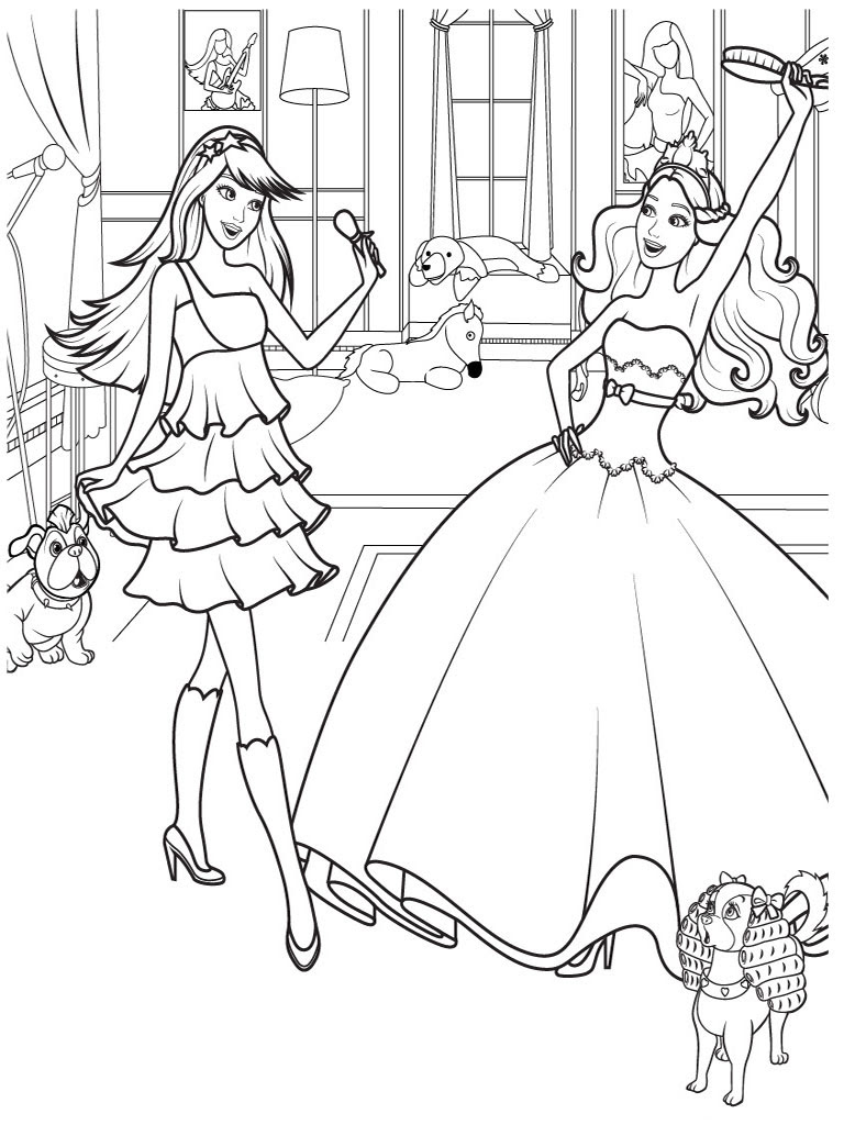 Download Barbie and horse coloring pages download and print for free