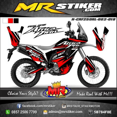 jual stiker motor decal premium crf  rally  terbaru hit