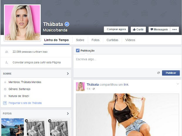 Thábata Mendes foi confirmada como nova parceira musical do guitarrista Chimbinha (Foto: Reprodução / Facebook)