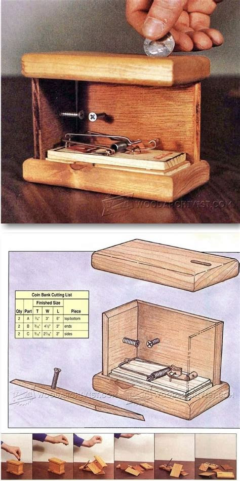 exploding coin bank plans woodworking plans  projects