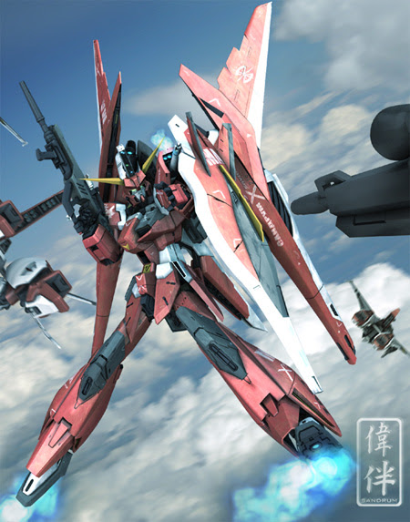 saviour gundam 1/100 impulse musou 3d gundam mesh cg sandrum 武者ガンダム