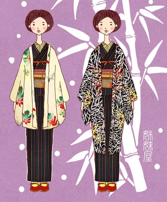 新商品upしました イラストの羽織やこれは珍しい貝がカワイイ海の羽織