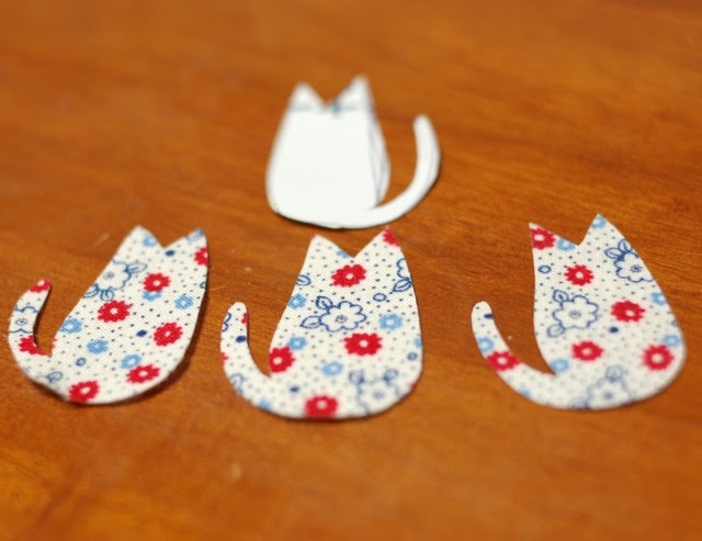 Cat applique coaster, Comparing Fusible web/interlining(Japanese, American)