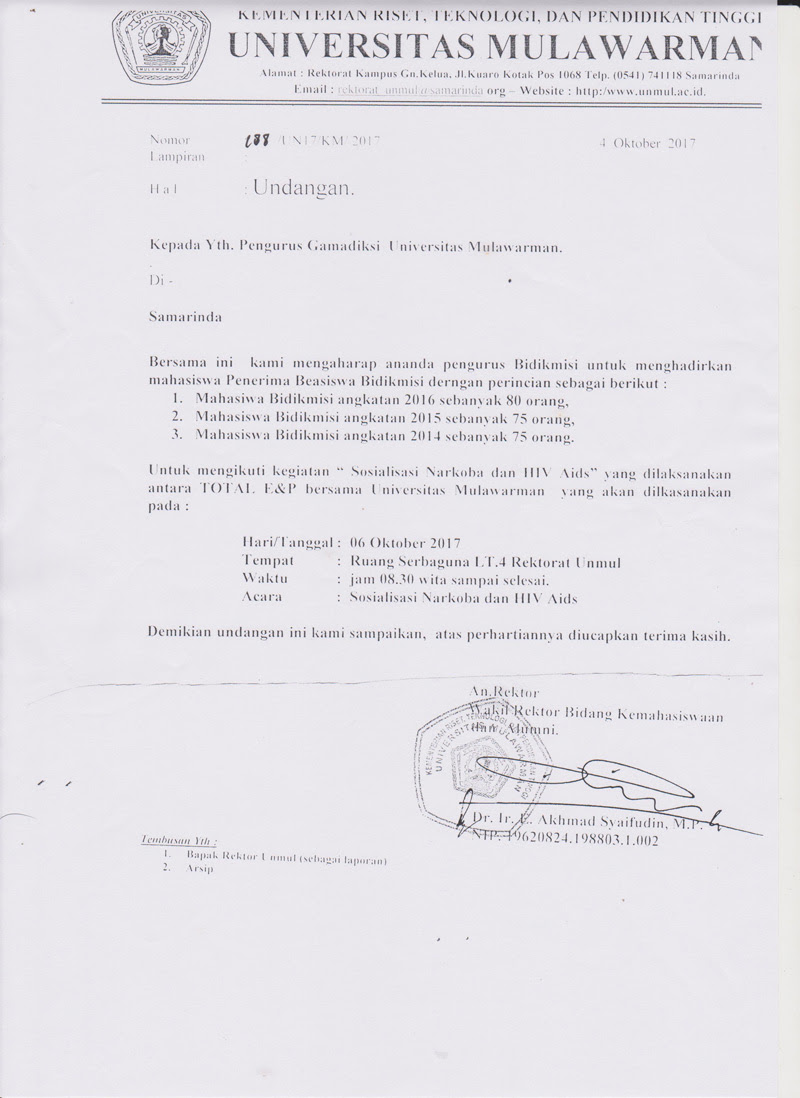 Contoh Surat Undangan Rapat Sosialisasi - Sample Surat 