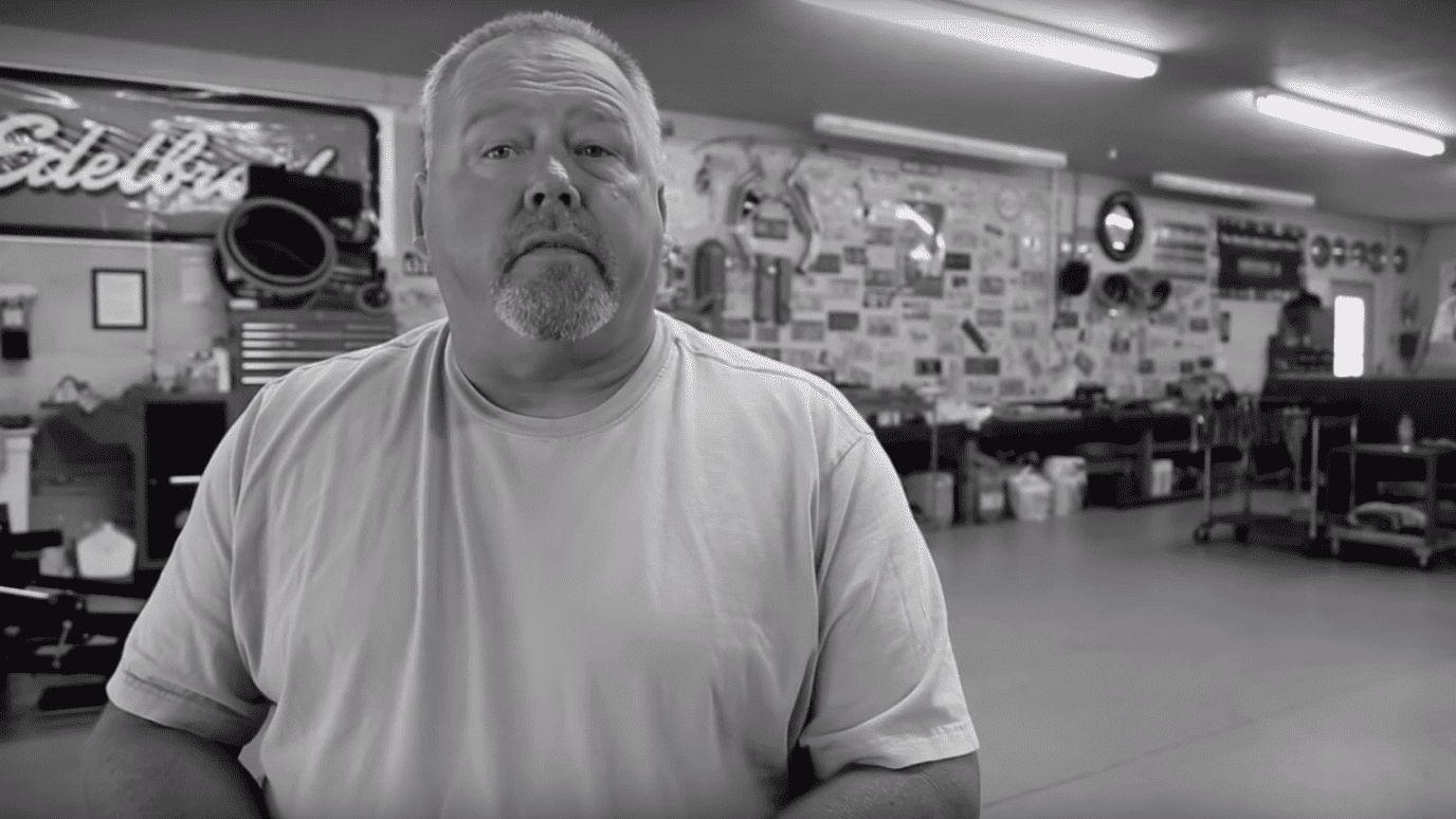 man in garage
