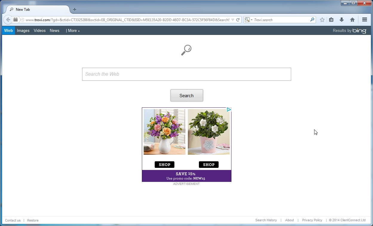 Trovi Search redirect Trovi Search removal
