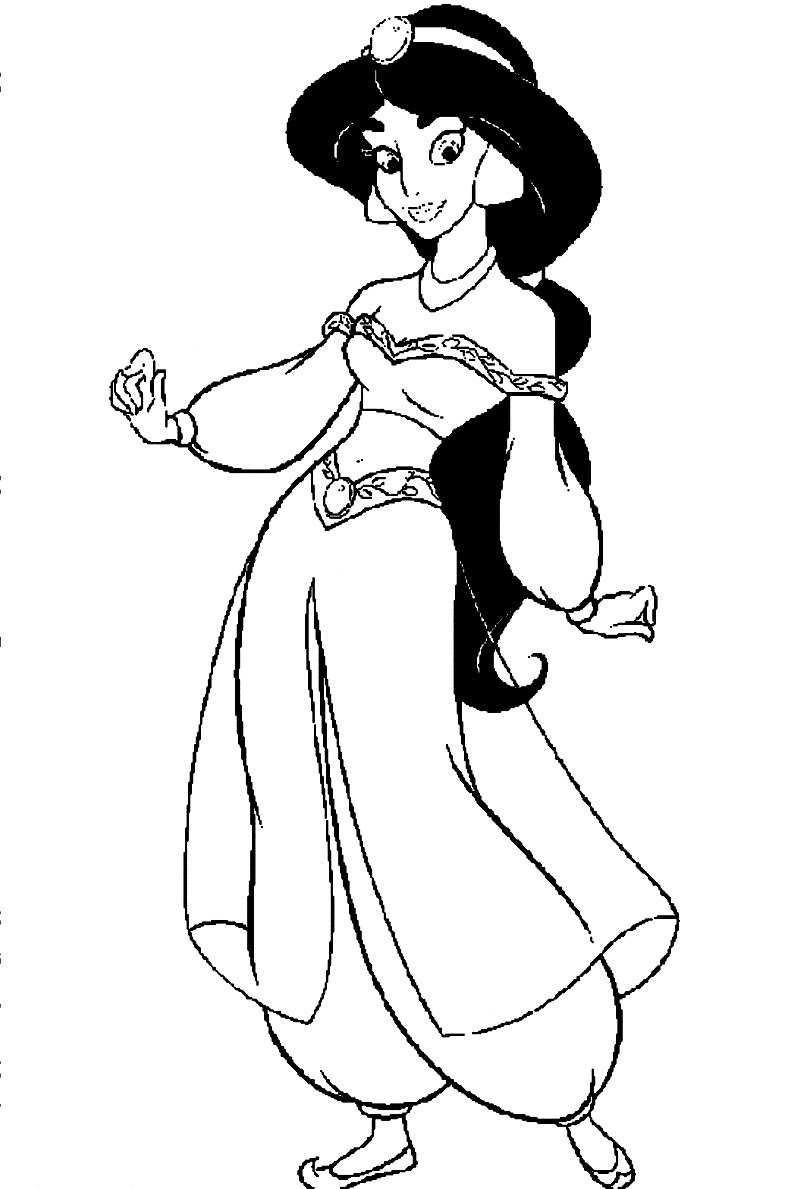 Princess jasmine coloring pages to download and print for free