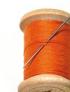 Free Sewing Spool With A Needle. A Sewing Needle. Royalty Free Stock Photos - 5371748