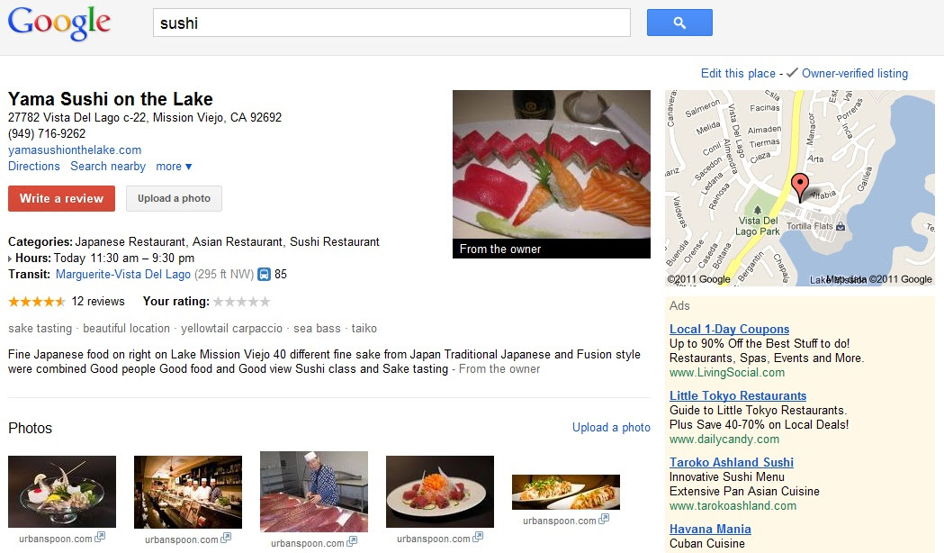 Google Place Sushi