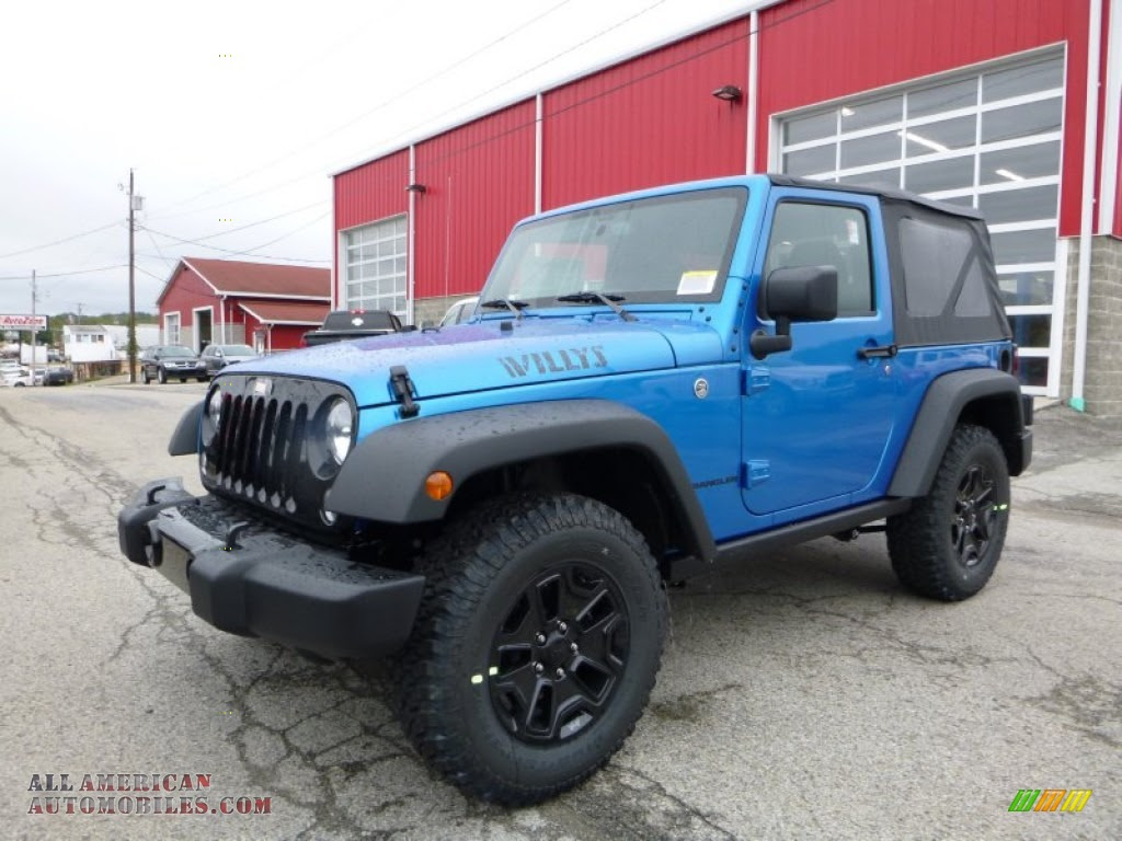 16 Jeep Wrangler Willys Wheeler 4x4 In Hydro Blue Pearl All American Automobiles Buy American Cars For Sale In America