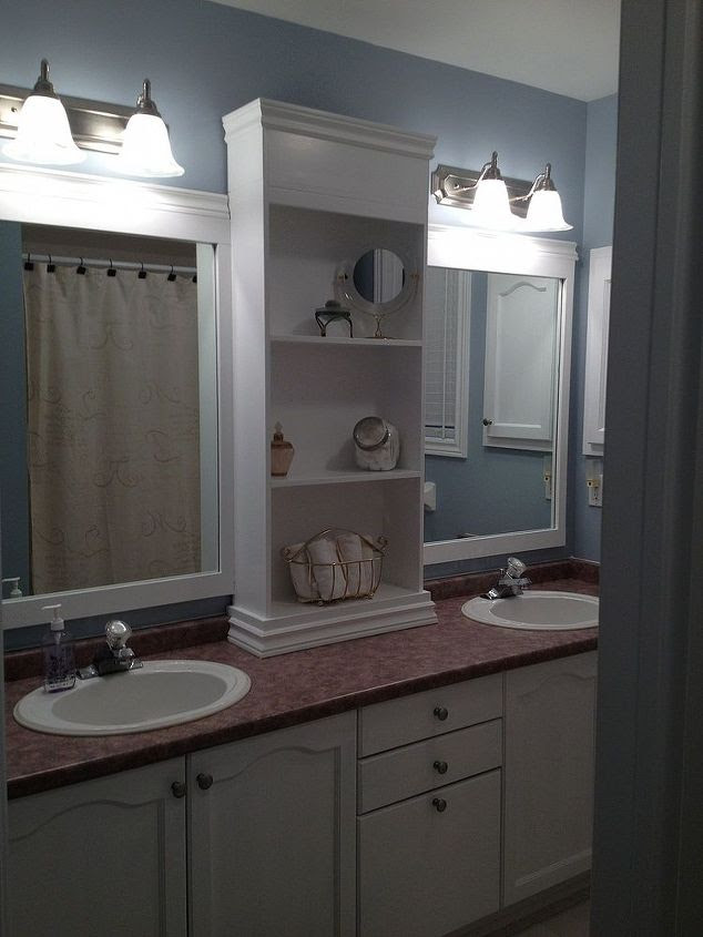 Large Bathroom Mirror redo to double framed mirrors and ...