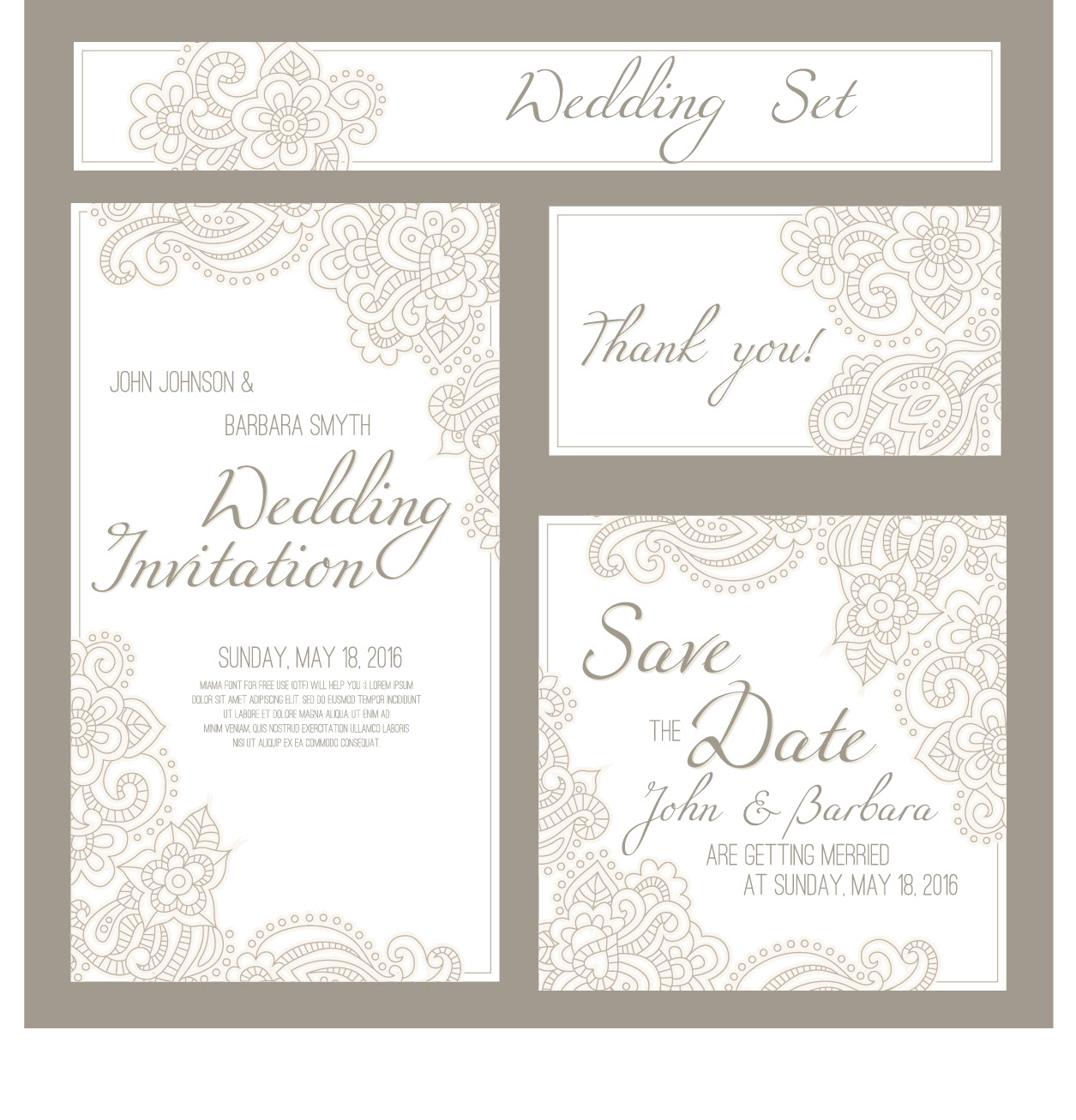  Wedding invitation card with banner vector free download