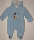 DISNEY BABY Size 0-3 Months Dream Blue Fleece Footed Hooded Long Sleeve Snowsuit