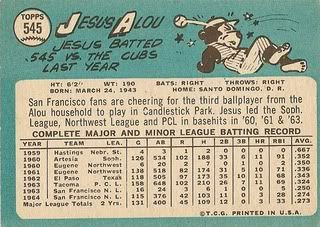 #545 Jesus Alou (back)