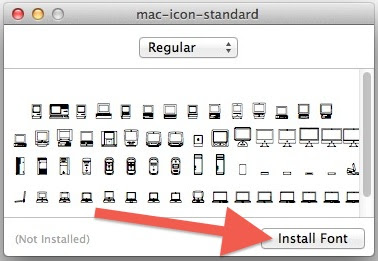 Install the Macintosh icon font