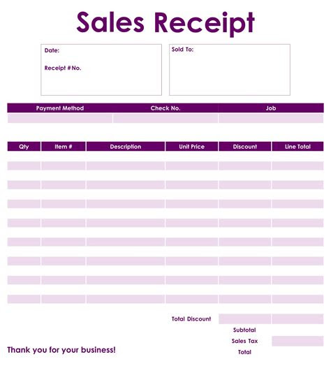  8 best images of printable blank receipt form template free printable