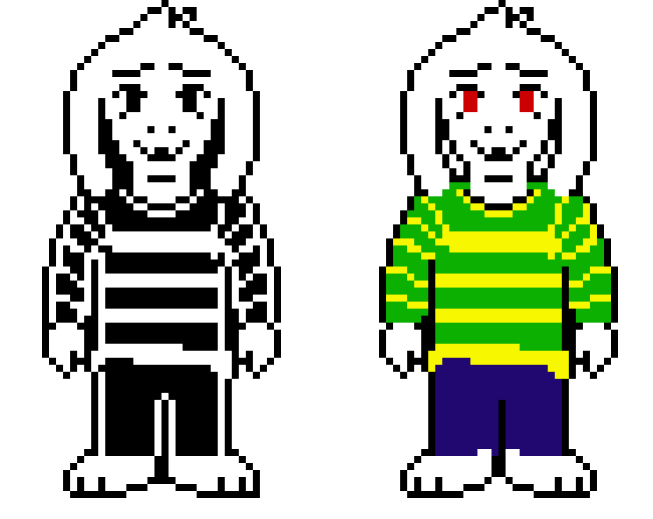 Undertale - Asriel Sprite | Pixel Art Maker