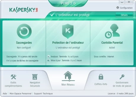 Capture d'écran Kaspersky Pure
