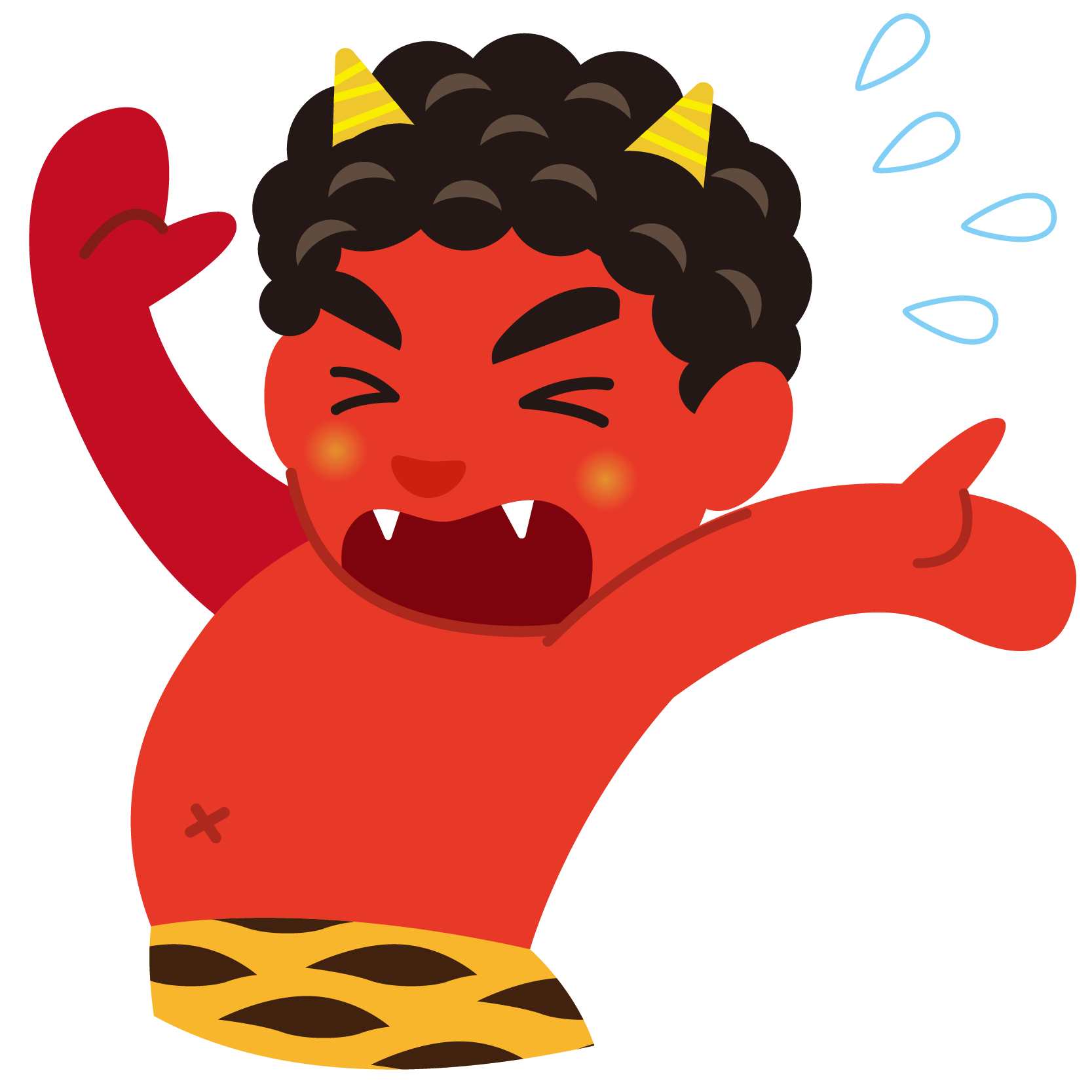 商用フリー 無料イラスト 節分 逃げる赤鬼 Setsubun063 商用ok フリー素材集 ナイスなイラスト