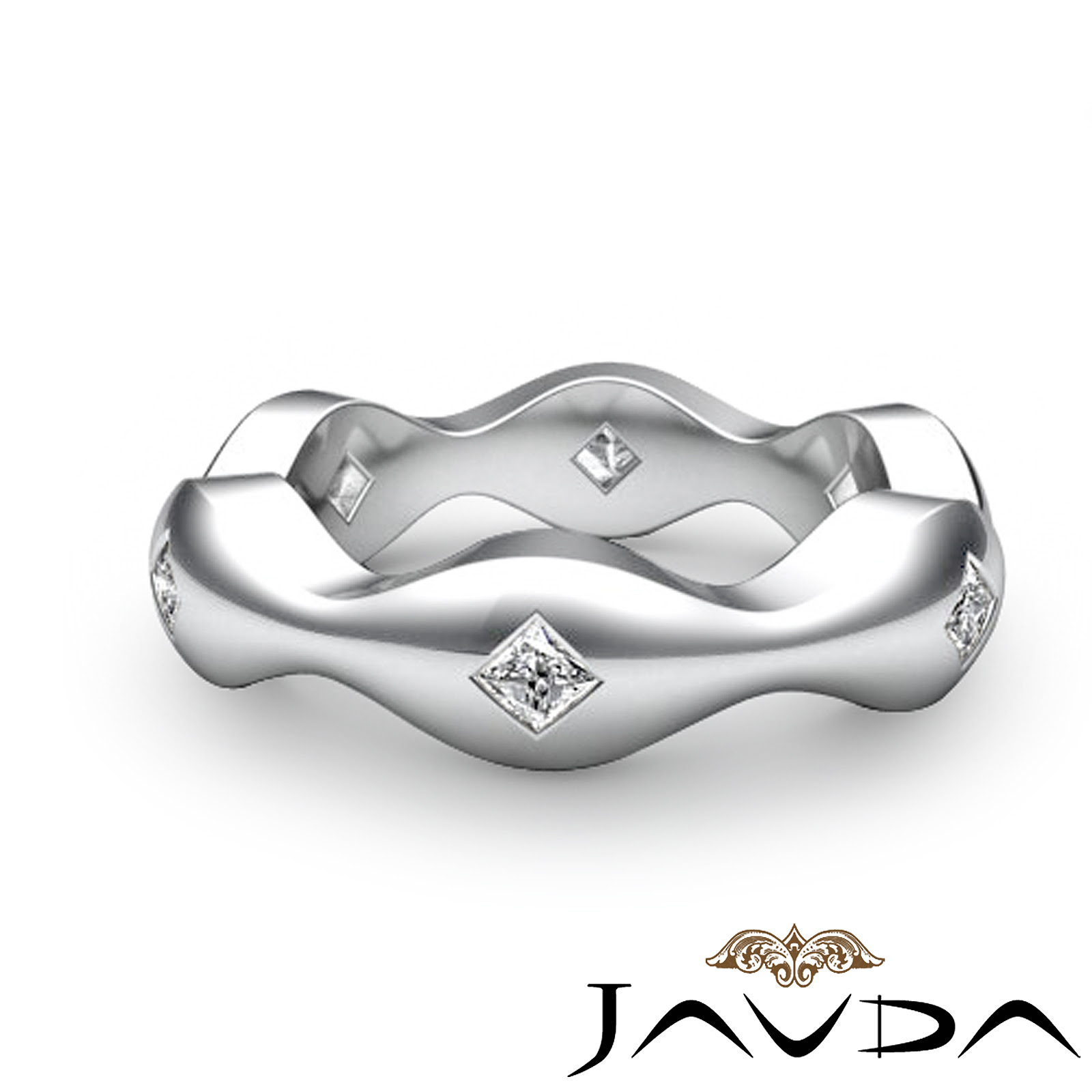 ... Diamond Mens Eternity Wedding Band Solid 6mm Ring 14k Gold White 0.6Ct