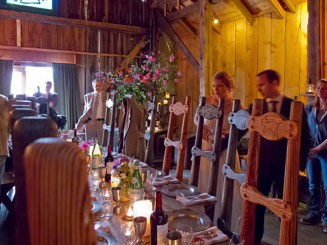 Inside the loft where the wedding dinner was held