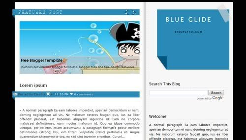 Free Blogger Bleu Sea Bubbles Web2.0 Template