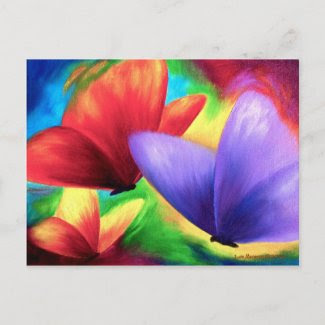 Colorful Butterfly Painting - Multi postcard