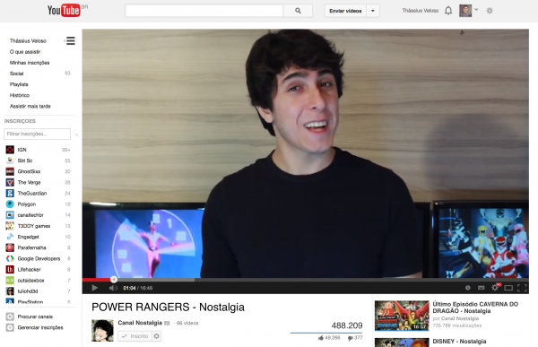 Episódio do Nostalgia sobre Power Rangers